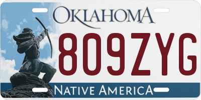 OK license plate 809ZYG