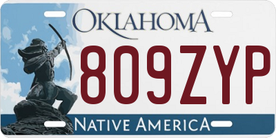 OK license plate 809ZYP