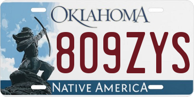 OK license plate 809ZYS