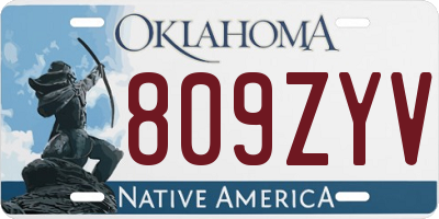 OK license plate 809ZYV