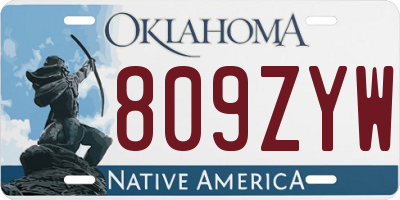 OK license plate 809ZYW