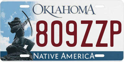 OK license plate 809ZZP