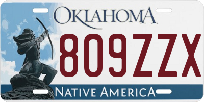 OK license plate 809ZZX