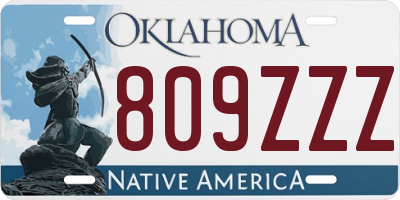 OK license plate 809ZZZ
