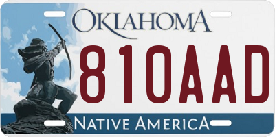 OK license plate 810AAD