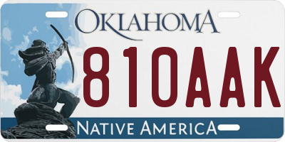 OK license plate 810AAK