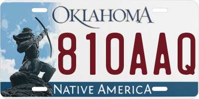 OK license plate 810AAQ