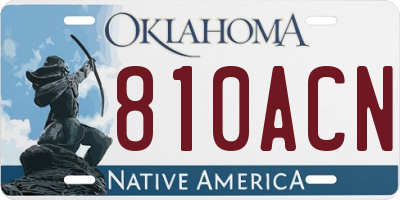 OK license plate 810ACN