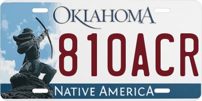 OK license plate 810ACR