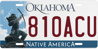 OK license plate 810ACU