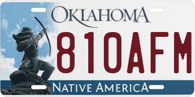 OK license plate 810AFM