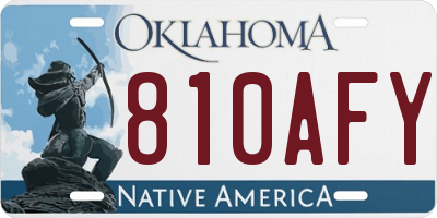 OK license plate 810AFY