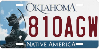 OK license plate 810AGW