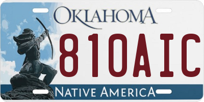 OK license plate 810AIC