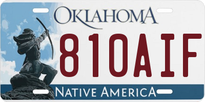 OK license plate 810AIF