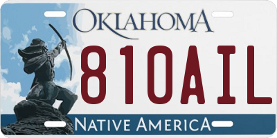 OK license plate 810AIL
