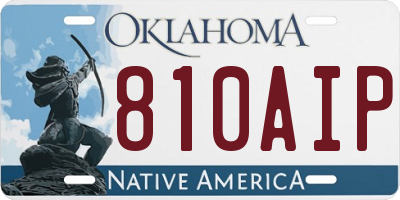 OK license plate 810AIP