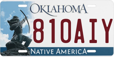OK license plate 810AIY
