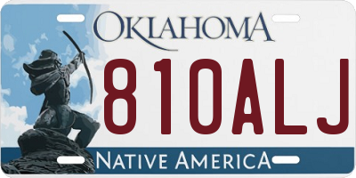 OK license plate 810ALJ