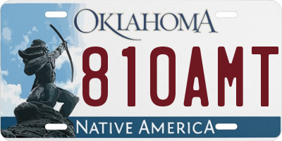 OK license plate 810AMT
