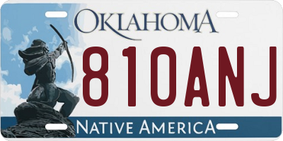 OK license plate 810ANJ