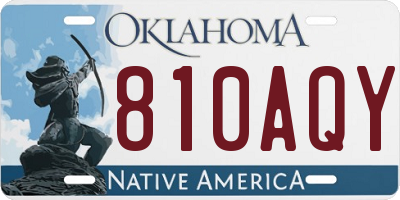 OK license plate 810AQY