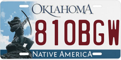 OK license plate 810BGW