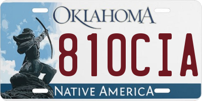 OK license plate 810CIA