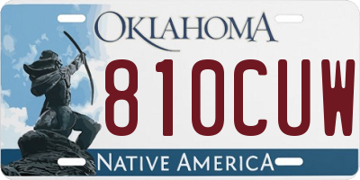 OK license plate 810CUW