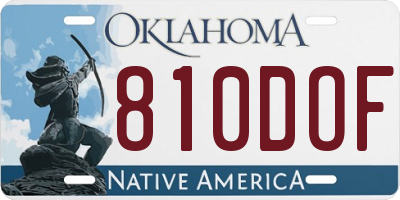 OK license plate 810DOF