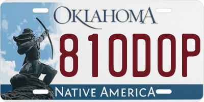 OK license plate 810DOP