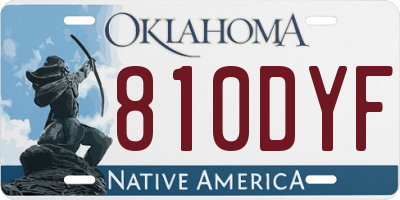 OK license plate 810DYF