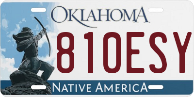 OK license plate 810ESY