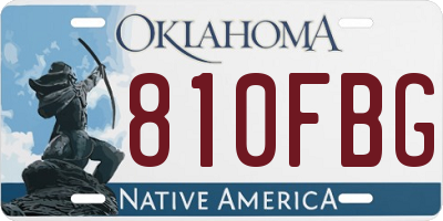 OK license plate 810FBG