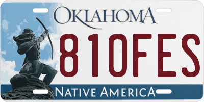 OK license plate 810FES