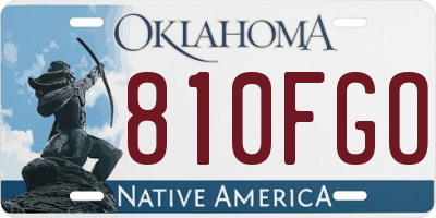 OK license plate 810FGO