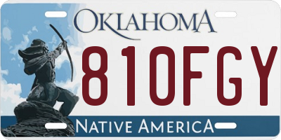 OK license plate 810FGY