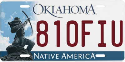 OK license plate 810FIU