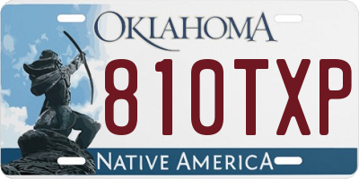 OK license plate 810TXP