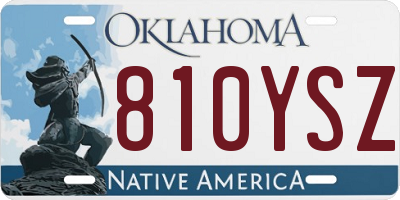 OK license plate 810YSZ