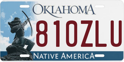 OK license plate 810ZLU