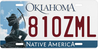 OK license plate 810ZML