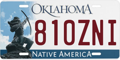 OK license plate 810ZNI