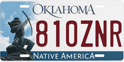 OK license plate 810ZNR