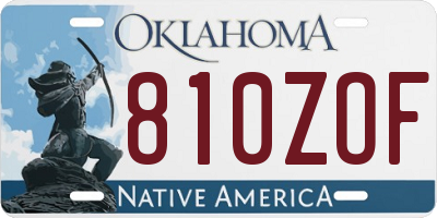 OK license plate 810ZOF