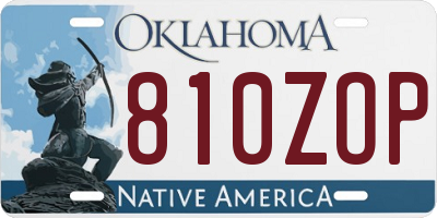 OK license plate 810ZOP