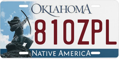 OK license plate 810ZPL