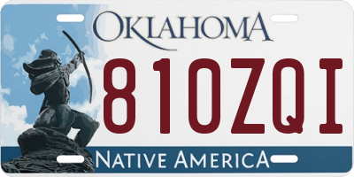 OK license plate 810ZQI