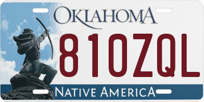 OK license plate 810ZQL