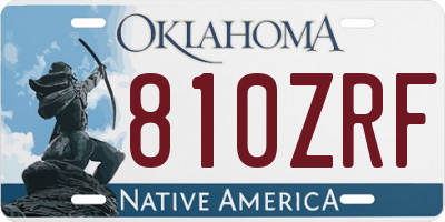 OK license plate 810ZRF